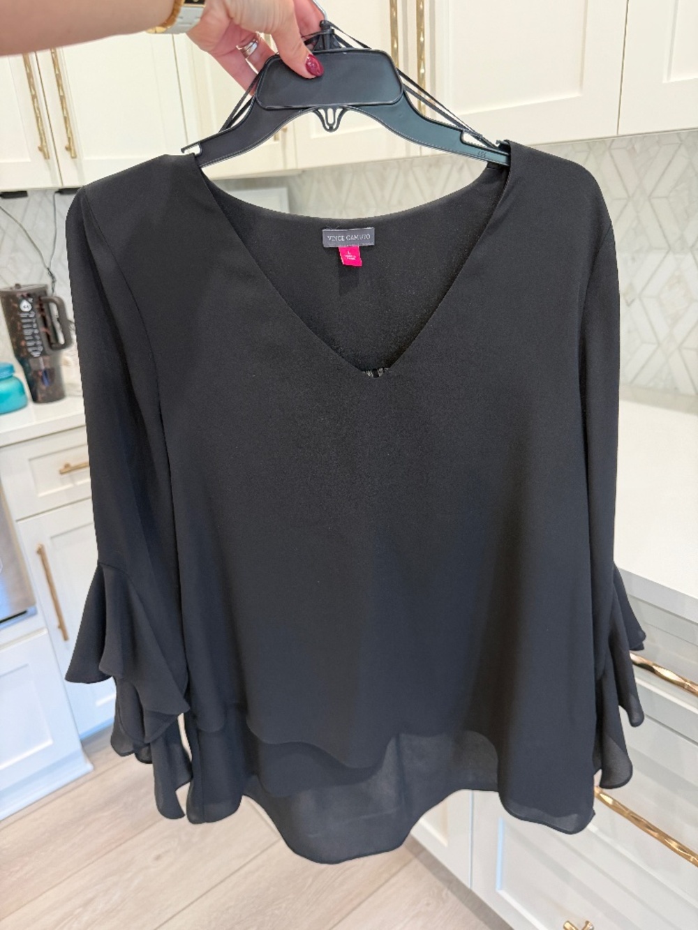 Vince Camuto Black blouse, women's L, NWT